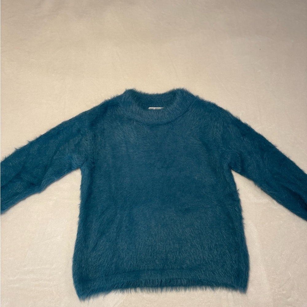 Women's Fuzzy Teal Sweater